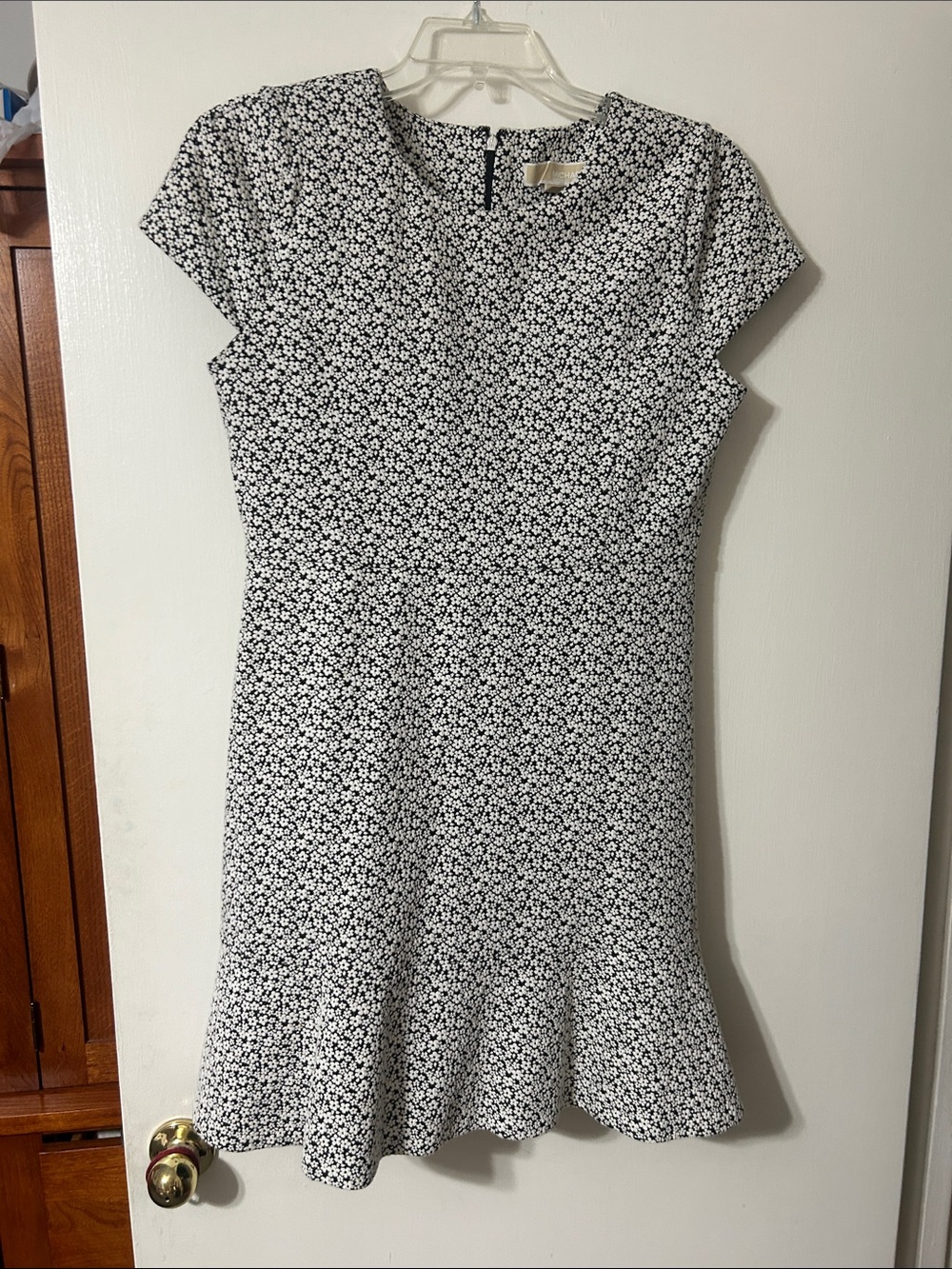 MICHAEL Michael Kors Black & White Floral Fit-and-Flare Mini Dress
